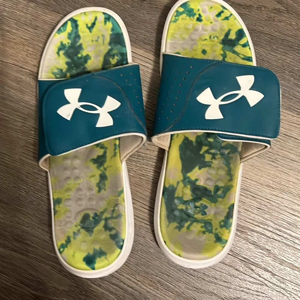 Under Armour Ignite Pro Green Slides Slip On Shoes Size 10